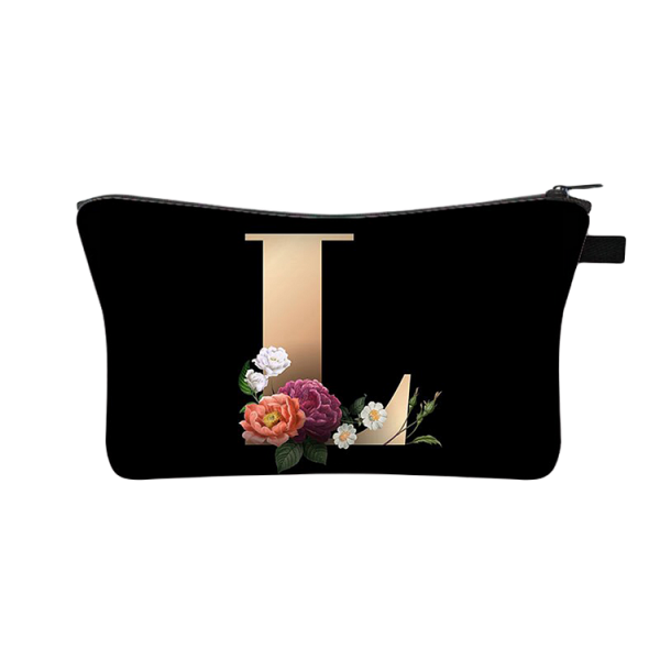 Designer Make Up Bags - 26 Initials Flower