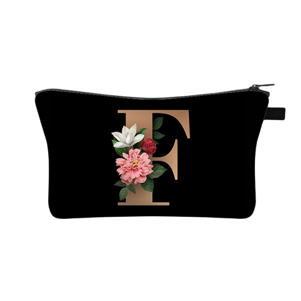 Designer Make Up Bags - 26 Initials Flower