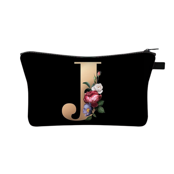 Designer Make Up Bags - 26 Initials Flower