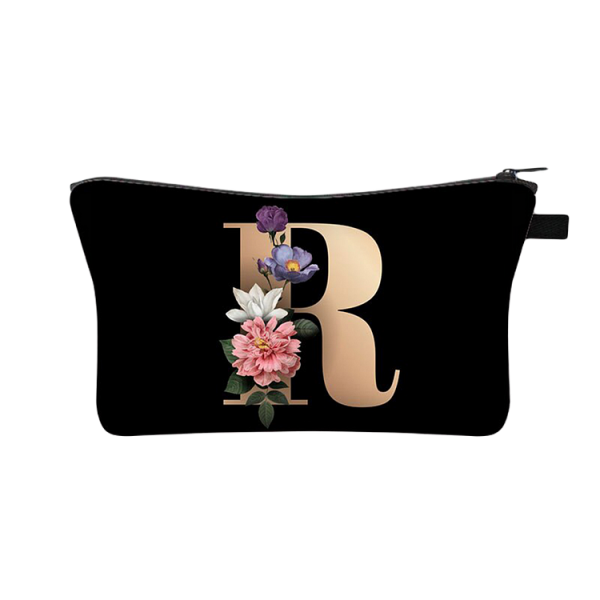 Designer Make Up Bags - 26 Initials Flower