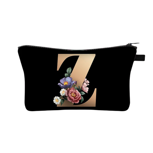 Designer Make Up Bags - 26 Initials Flower