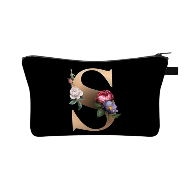 Designer Make Up Bags - 26 Initials Flower