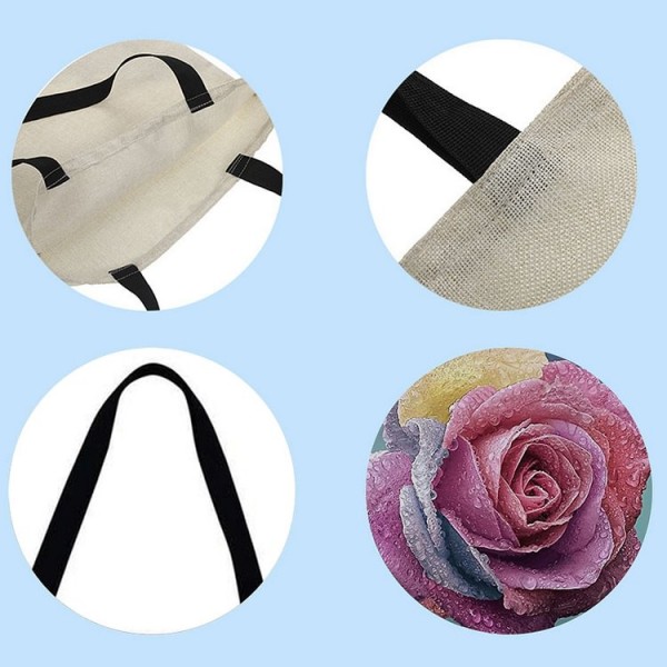 Linen Tote Bag - Elegant Flower