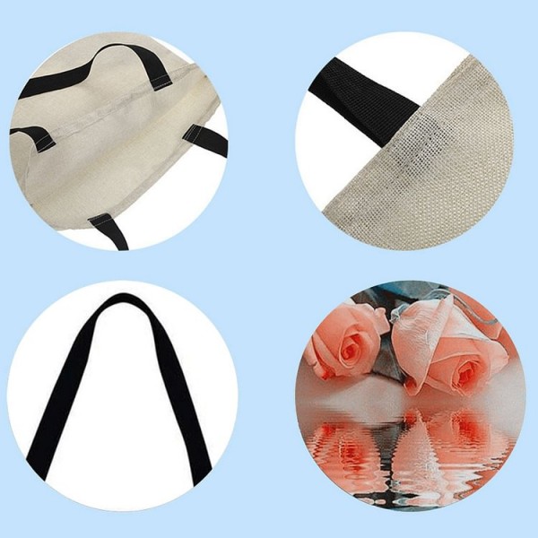 Linen Tote Bag - Elegant Flower