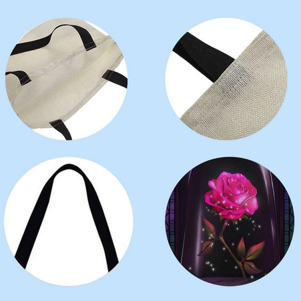 Linen Tote Bag - Elegant Flower