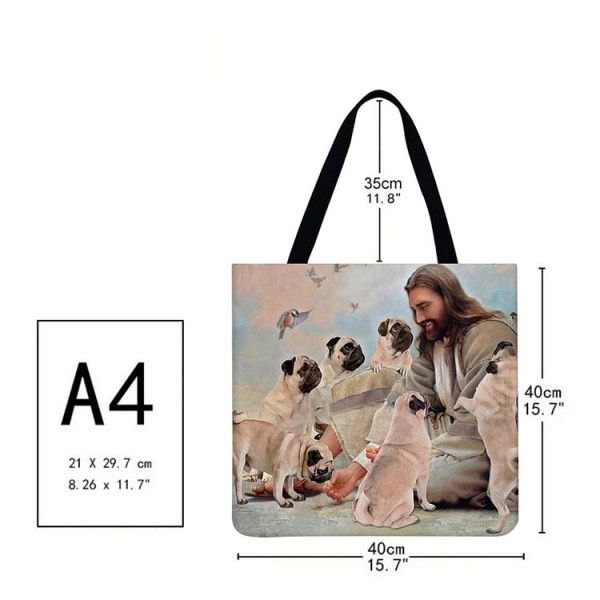 Linen Tote Bag -  dog