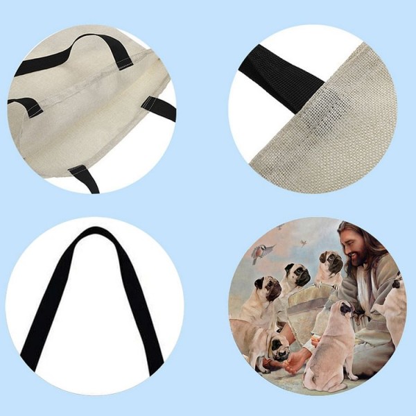 Linen Tote Bag -  dog