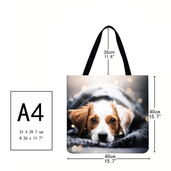 Linen Tote Bag -  dog