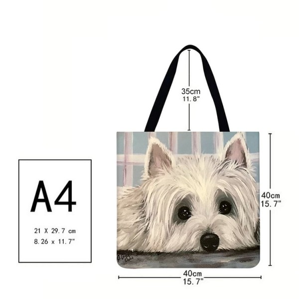 Linen Tote Bag -  dog