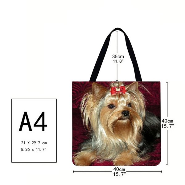 Linen Tote Bag -  dog