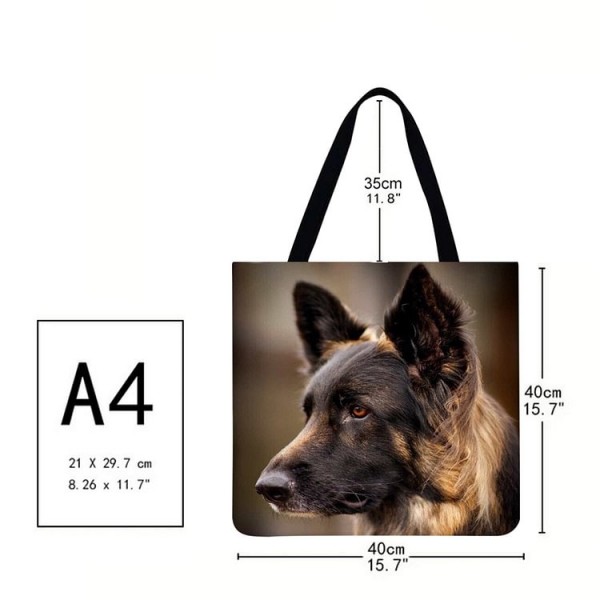 Linen Tote Bag -  dog