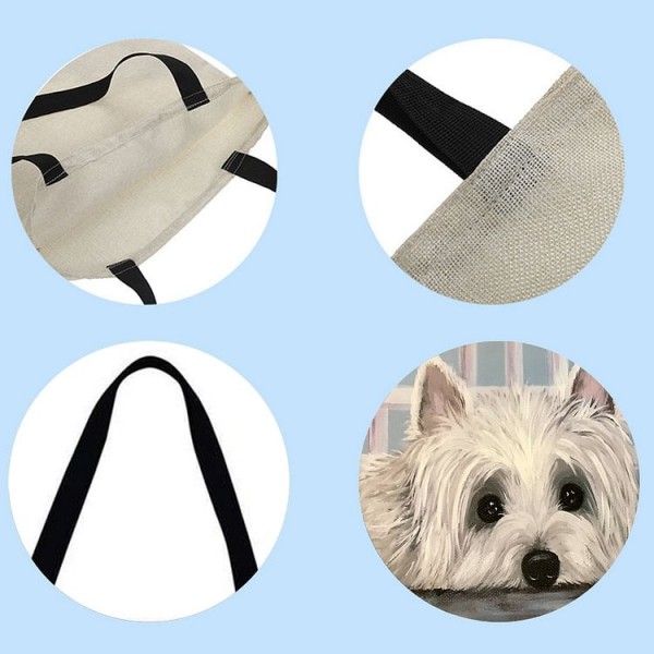 Linen Tote Bag -  dog