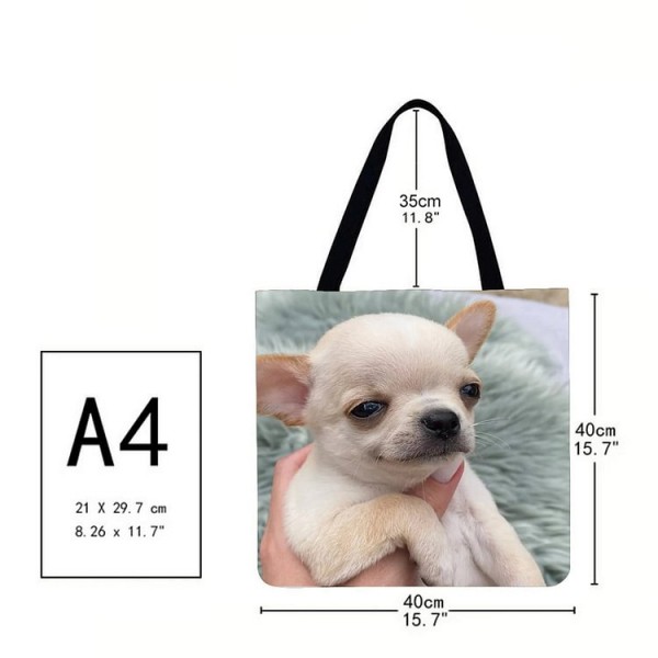 Linen Tote Bag -  dog