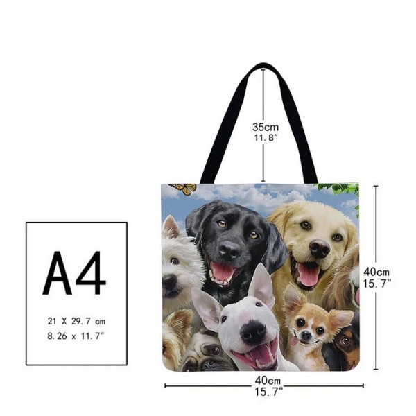 Linen Tote Bag -  dog