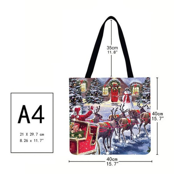 Linen Tote Bag - Christmas