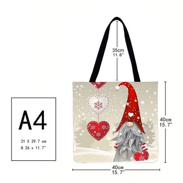 Linen Tote Bag - Christmas Snowman